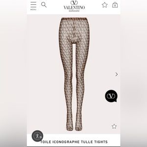 VALENTINO TOILE ICONOGRAPHE TULLE TIGHTS